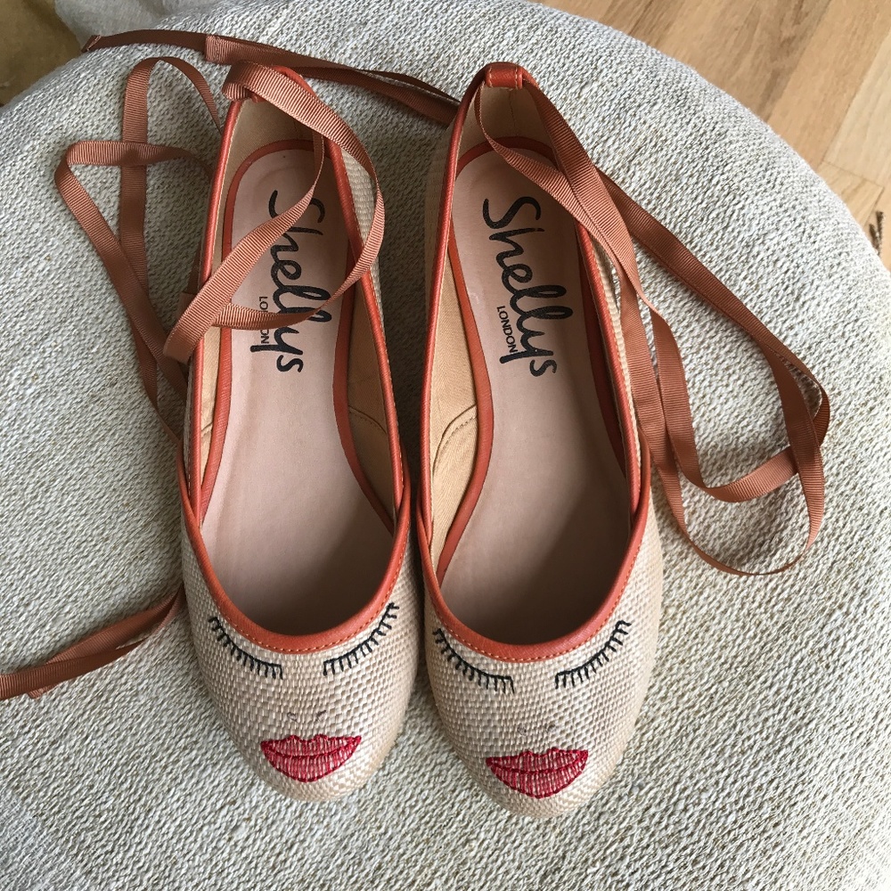 Anthropologie: Wink Lace-Up Ballerina Flats